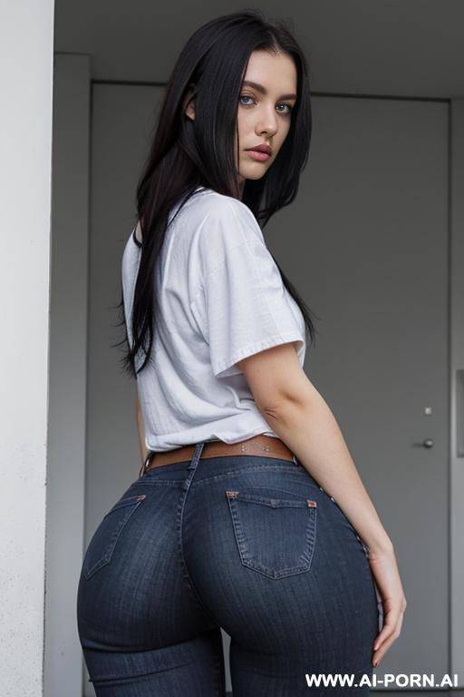 round ass, jeans, oversized t-shirt - #main