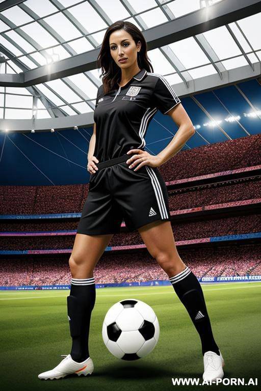 soccer stadium, soccer referee outfit, lots of people - #main