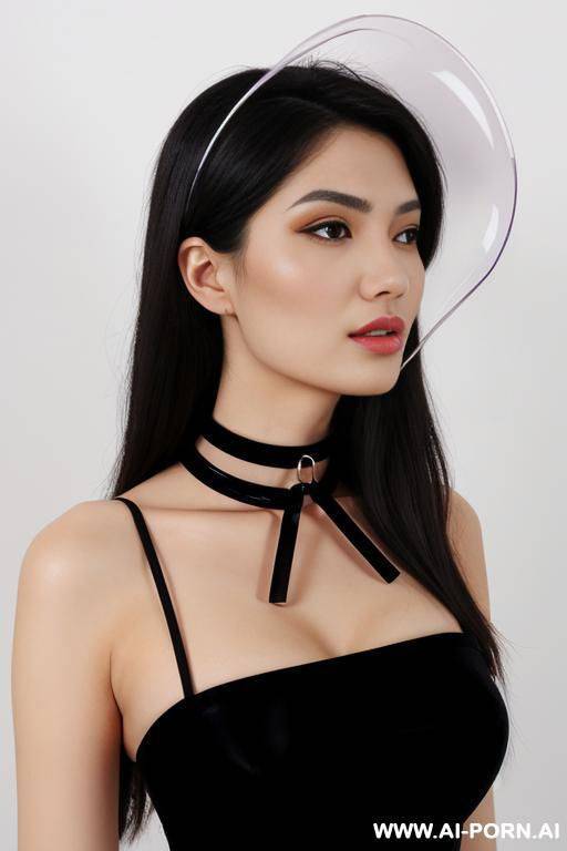 big transparent funnel collar, big funnel around neck, plastic funnel, cup neck - #main