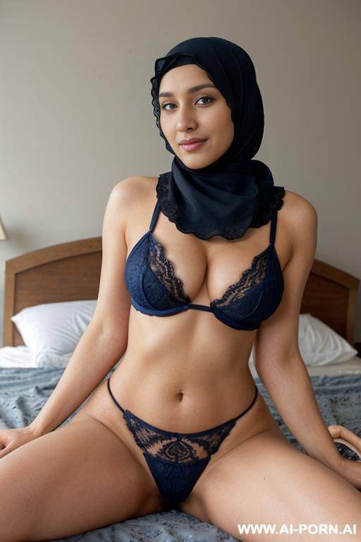 wearing full hijab and sleeping on her belly with her feet up - #main