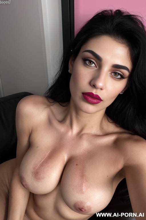 gypsy, 1, lean face, gaunt face, large nose, broad nose, dirty skin, black hair, messy hair, lips, cheap pink lipstick, bright pink lipstick, droopy breasts, large nipples, puffy nipples, dark - #main