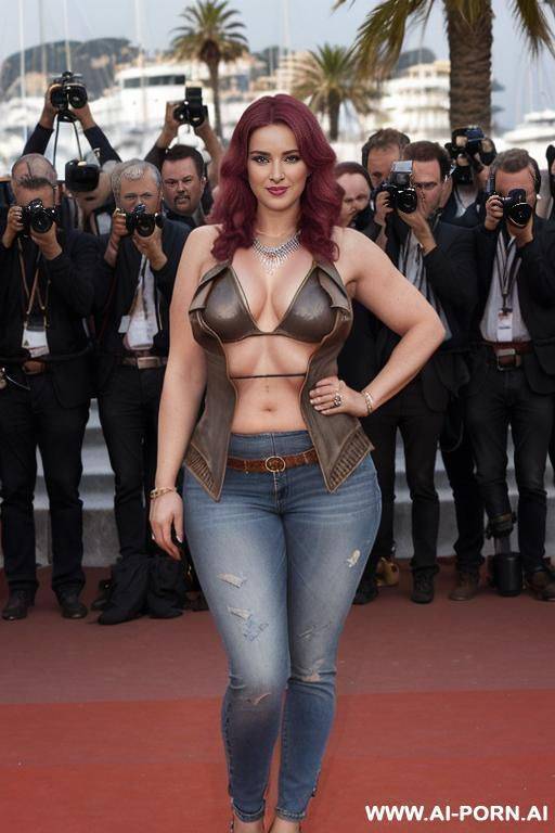 (((long shot))), ((topless)), (seductive eye contact), (full lips), (full voluminous hair), (necklaces), (wide hips, thigh gap), (thick thighs), (((biceps, muscles))), (((hourglass figured body))), (((large areolas))), - #main