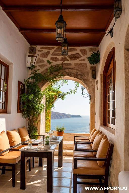 in a restaurant, in greece, - #main