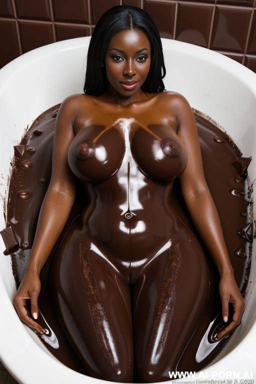 naked body coated in chocolate, deep dipped in chocolate, chocolate massive bath infinity chocolate - #main