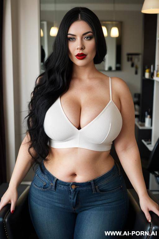(hourglass figure), (wide) red lips, (expressive eyes) - #main