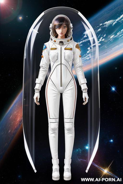 (anime art style) (space combat pilot) (transparent space suit) (space ship hanger) - #main