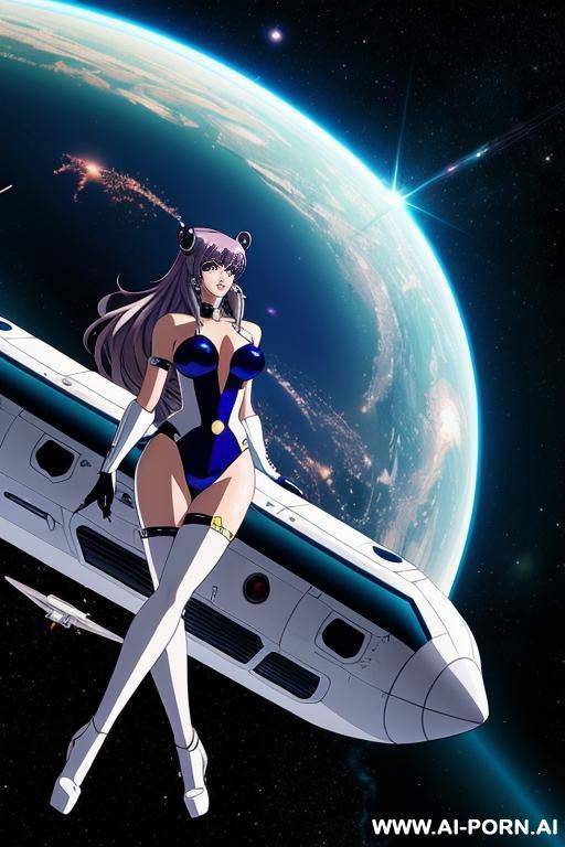 (anime art style) (space princess) (space ship observation deck) - #main