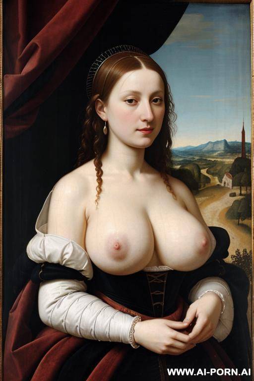 huge massive boobs, flemish renaissance painting, topless - #main
