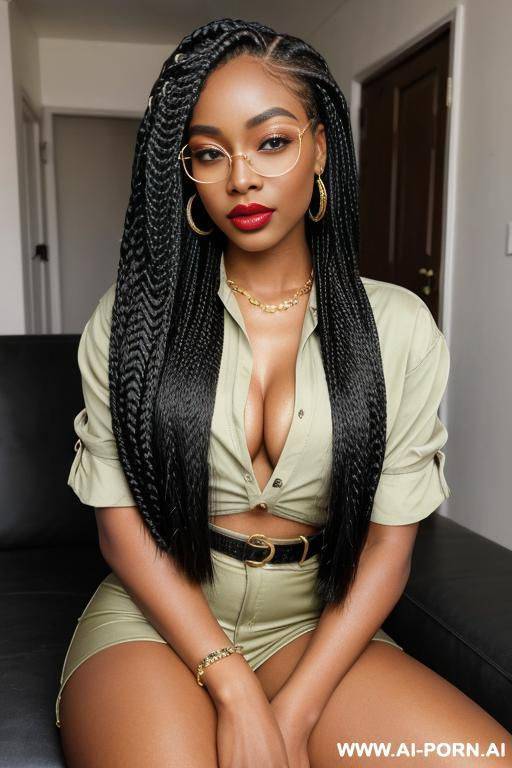box braids, pretty, beautiful, gorgeous, perfect, model, influencer, african american, bright lips - #main