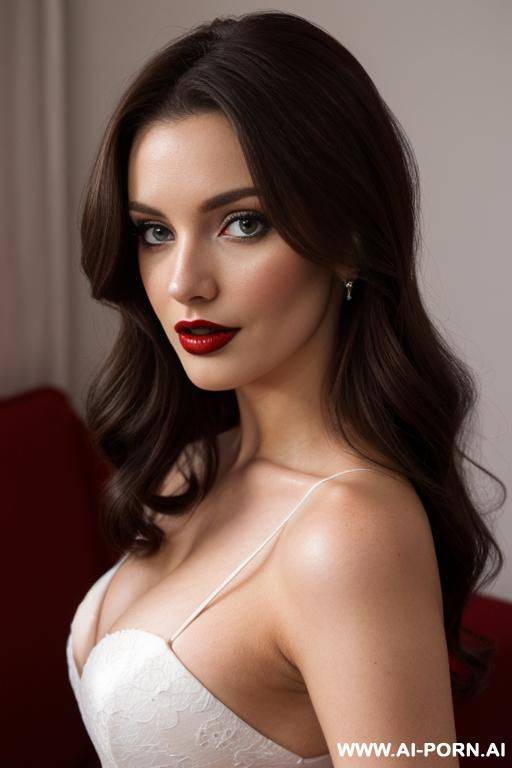 brunette red dress lipstick - #main