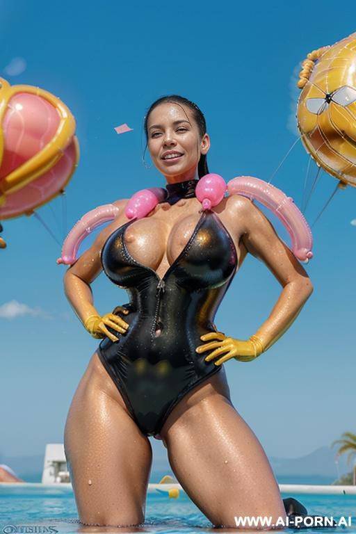 full shot in high resolution, ((totally nude female)), ((no clothes)), ((totally naked)), sexy face, oiled body, ((very oversized hanging xxl long breasts)), ((tight pussy)) - #main