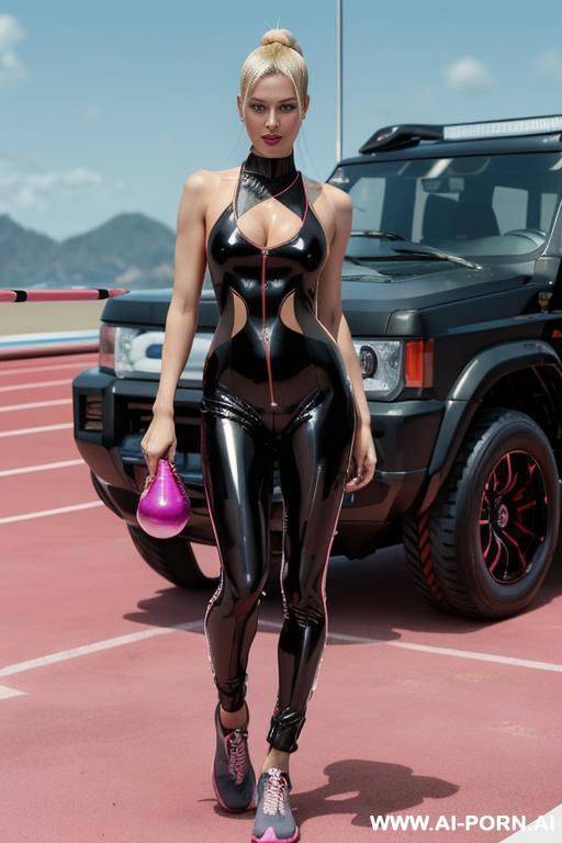 an woman from splatoon wearing an bikini wrestling splatoon realistic - #main