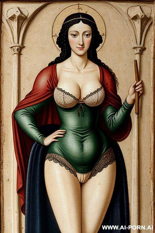 medieval painting middle aged woman underwear - #main