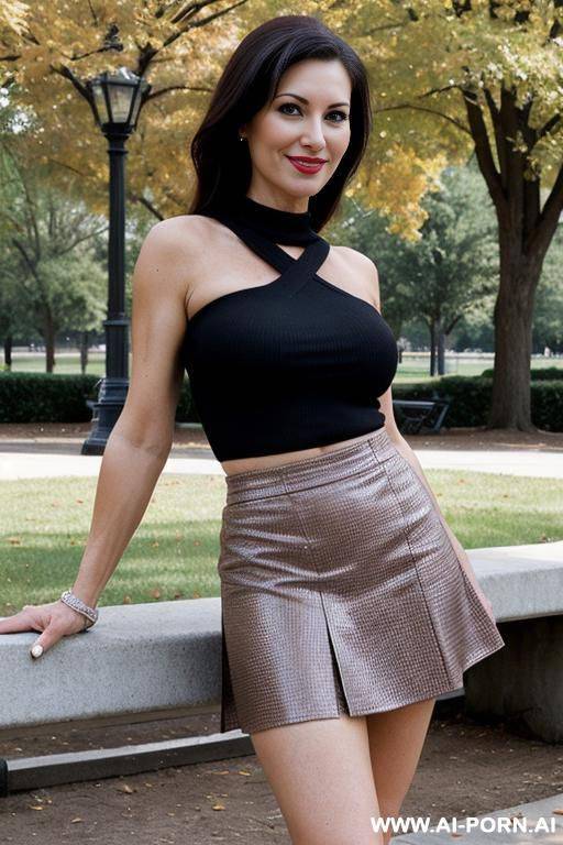 suburban mom, at the park, pumps, seductive smirk - #main