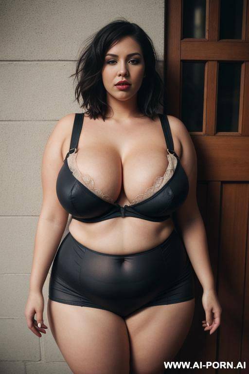 hipster, massive tits, huge hips, chubby, fat, boobs falling out, shorter hair - #main