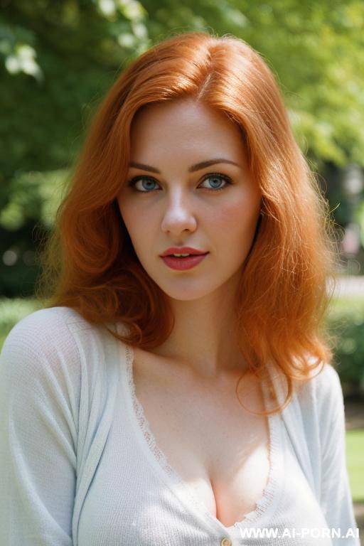 cutie babe face, retro vintage style, 170s, 180s. 18 years old. busty. white t-shirt with blue cardigan - #main
