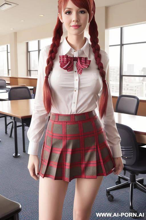 plaid, red pumps - #main