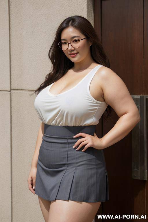 asian woman, massive tits, missionary pose, cosplay costume but protruding nipples and vagina from under the skirt - #main
