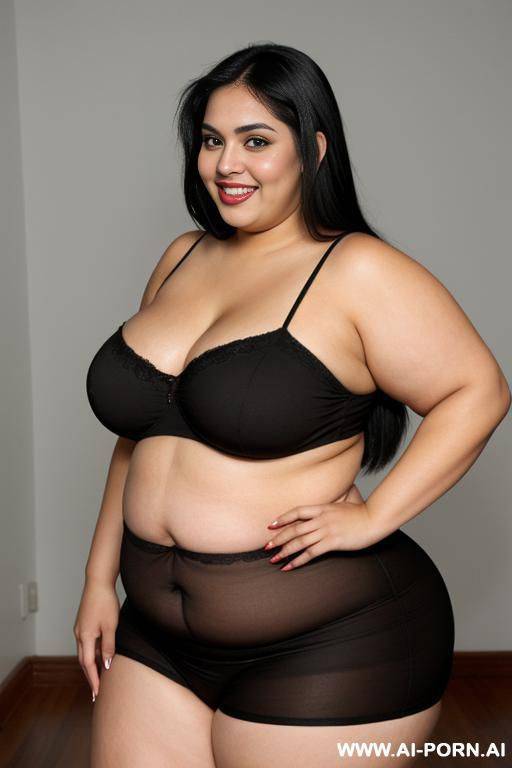 fat, rotund, chola, mexican, cartoonishly wide hips, supermodel, big eyes, smiling - #main