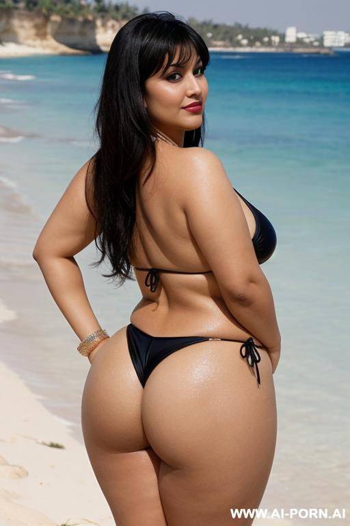 arab, chubby, bikini, from behind, bend over, beach - #main
