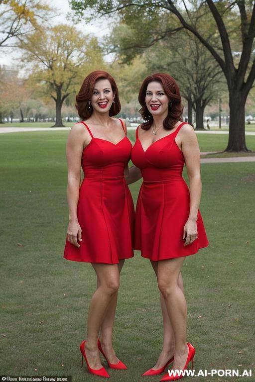 suburban moms, short red dresses, pumps - #main