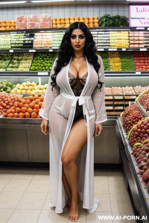 british white african mixed race, massive huge gigantic boobs, big lips, large lips, long voluminous wavy, transparent white nightgown - #main