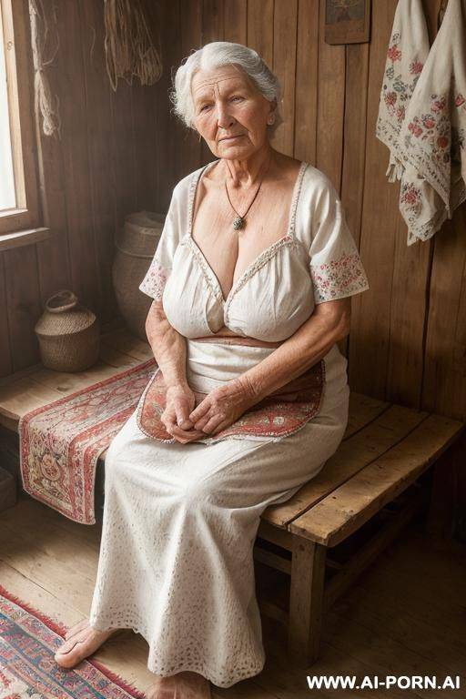 an elderly ukrainian farmwoman from a remote village in the ukraine is getting ready for bed in a modest rural home. evening, the soft glow from a single light source gently illuminates the - #main