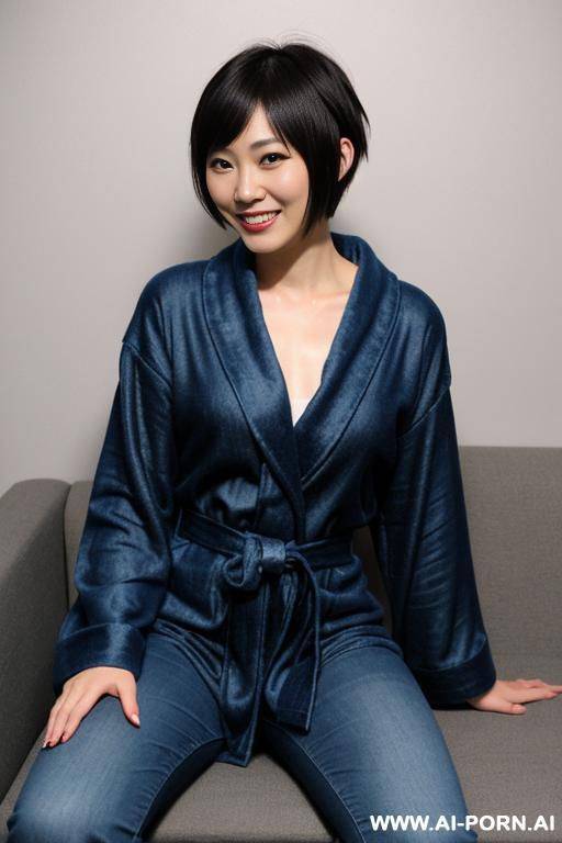 sweedish, 20-30 years old, bathrobe, couch - #main