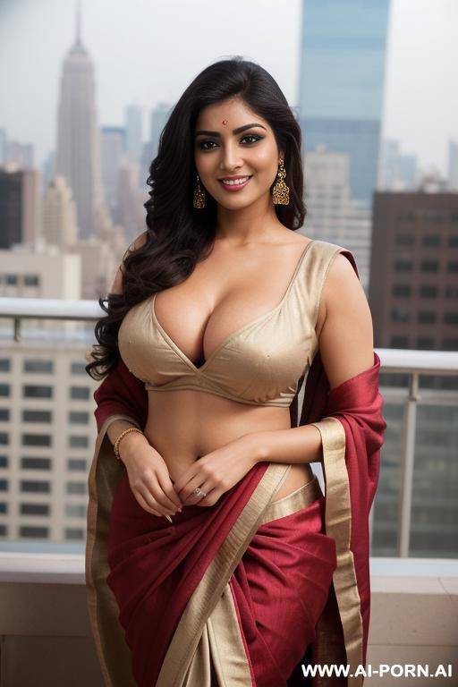 fancy elry, colorful fancy highly detailed long sleeve crew neck sari, photorealistic, hot woman ,ashley juggs, ultra detailed, best quality, finely detail, highly detailed face, highly detailed eyes, - #main