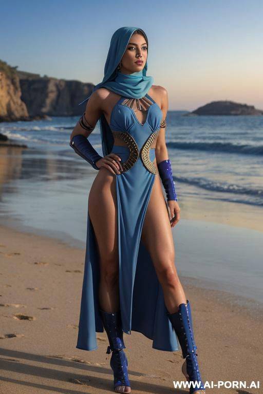pretty face naked big hips full body view oiled - #main