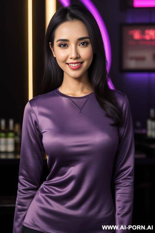asin, ((crew neck shirt)), long sleeve crew neck purple shirt, beautiful, (photorealistic), (ultra detailed photo), (hyper realistic photo) - #main