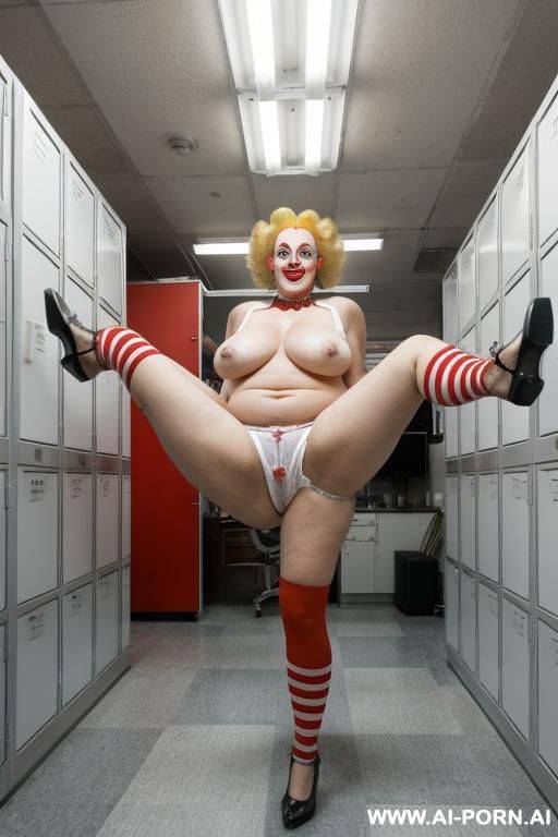 huge fake tits, thick arms, shapely arms, ((massive fat breasts)), smiling, b, nude - #main