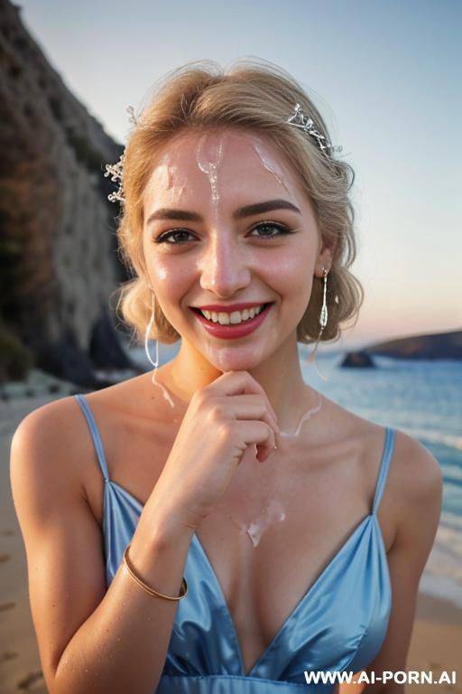 cum all over her face, topless - #main