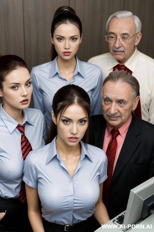 looking down, dental braces, surrounded by old happy men - #main