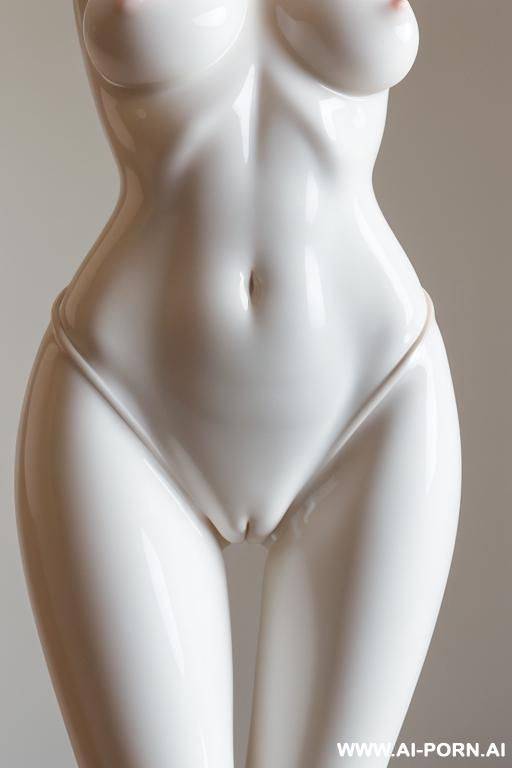 porcelain white nude statue low angle frontal- pussy zoom view, very fit nude waist close up photo, wide hips, wide inner gap between legs zoom closeup - #main