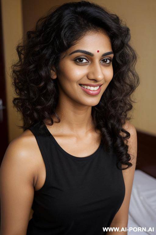 black sleeveless crew neck shirt , (gorgeous), beautiful eyes, (big full lips), big nose, (beautiful), (lean) (photorealistic) (tanned dark indian ), (ultra detailed photo), (hyper realistic photo), (busty) - #main