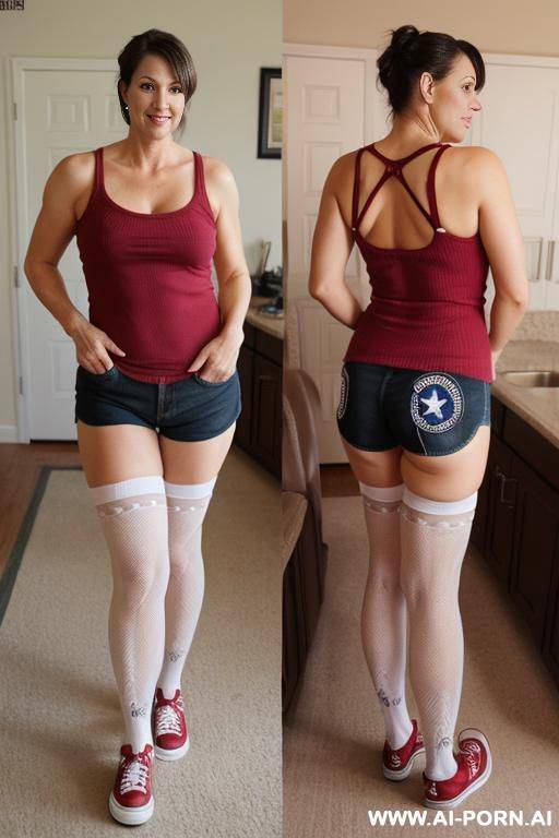 (suburban mom) (tight shorts) (converse shoes) (stockings) - #main