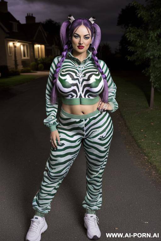 seductive mature milf, gigantic round tits, halloween night, halloween suburban neighborhood, - #main