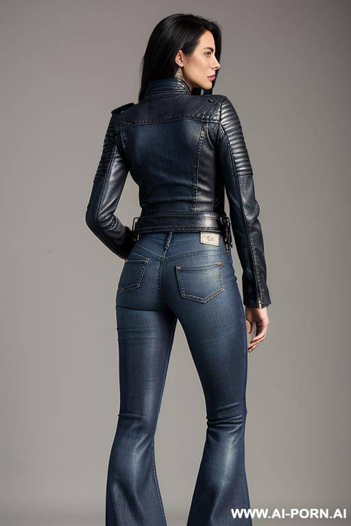 flare jeans, low rise jeans, from behind - #main