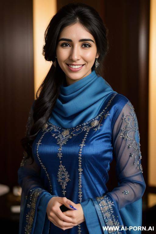 (long sleeve crew neck fancy blue highly detailed dupatta), (lean), night time (photorealistic), (ultra detailed photo), (hyper realistic photo), (higareda) busty - #main