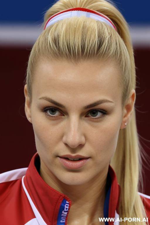 russian olympic volleyball player blonde ponytail close-up - #main