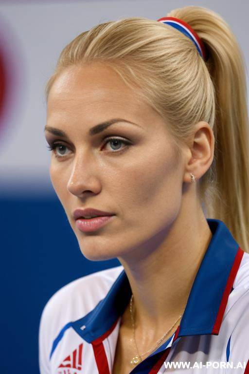 olympic volleyball player blonde ponytail close-up russian serious - #main
