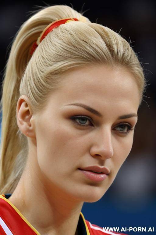 russian volleyball player blonde ponytail close-up - #main