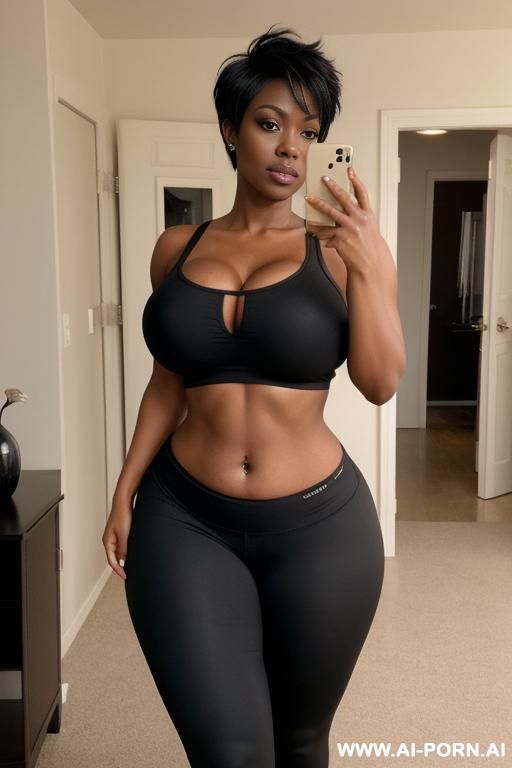 sexy bimbo milf, aged milf, matured milf, thot, really dark black skin, deep dark black skin color, ultra thicc, bulked up thighs, tight shirt, extremely gigantic boobs, perfect eyes - #main