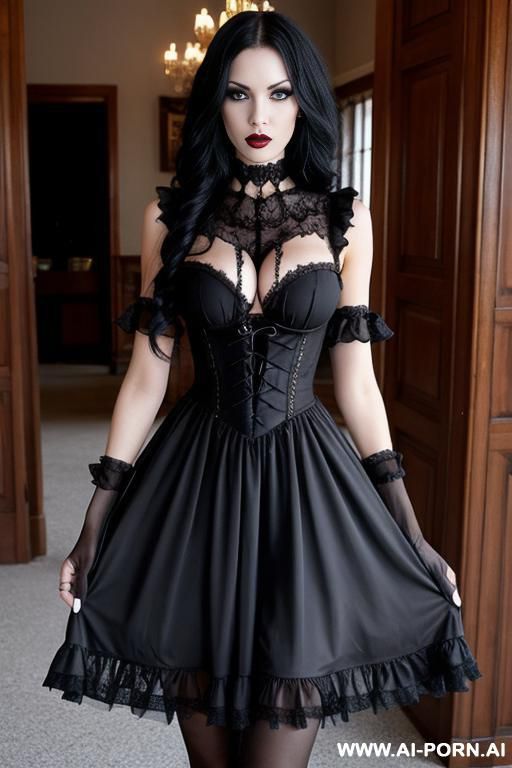 pussy view. gothic dress - #main