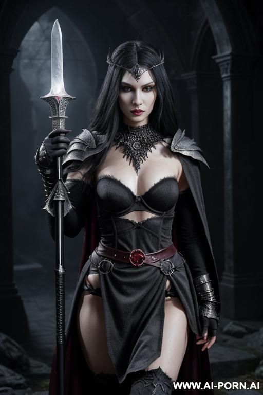 (dark sorceress), looking at viewer, (eye contact), (topless), arrogant posture, detailed face, (cruel looking face), ultra realistic, terrible eyes, (agressive shaded makeup), highly detailed skin, pallid - #main