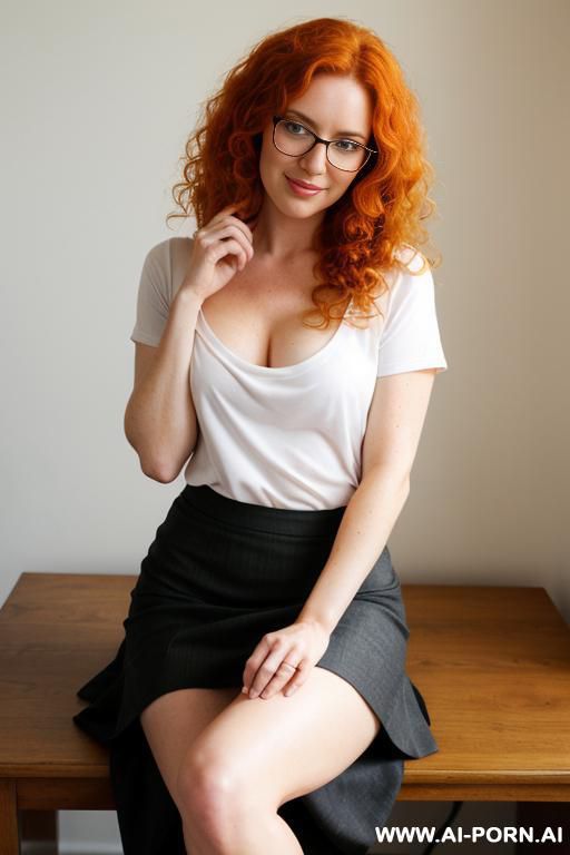 a woman. in glasses. naked. ginger. - #main