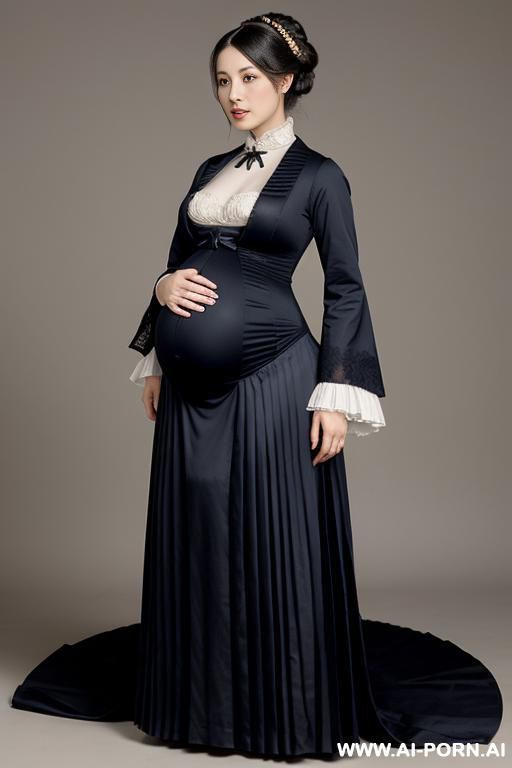 victorian style, pleated dress, - #main