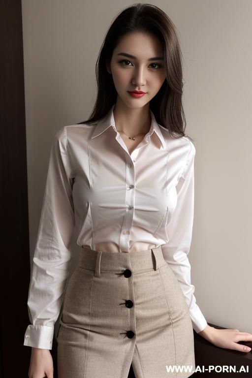 unbuttoned shirt, skirt - #main