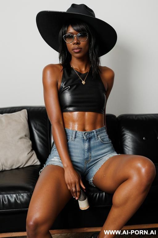 long thick legged ebony oily and wet thick woman in condom hat crop top.squeezed into a scule fitting. torn ripped clothes and thick juicy slippery thick woman placed inside human size barrel, - #main